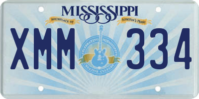 MS license plate XMM334