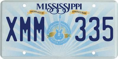 MS license plate XMM335