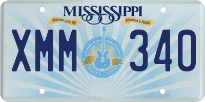 MS license plate XMM340