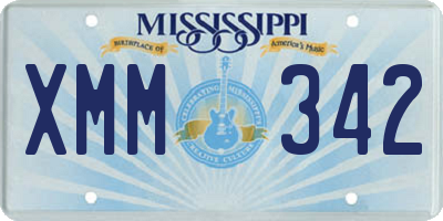 MS license plate XMM342