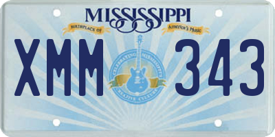 MS license plate XMM343