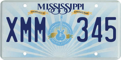 MS license plate XMM345