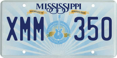MS license plate XMM350