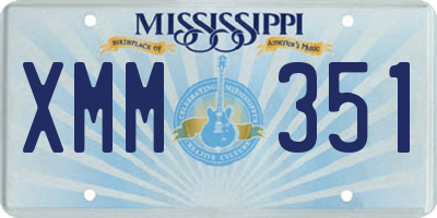 MS license plate XMM351