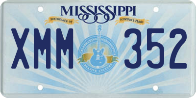 MS license plate XMM352