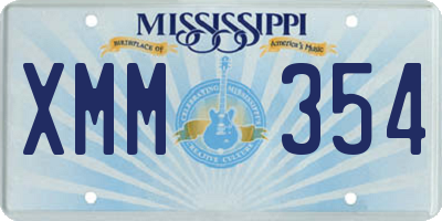 MS license plate XMM354