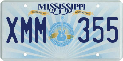 MS license plate XMM355
