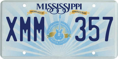 MS license plate XMM357