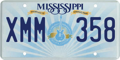 MS license plate XMM358