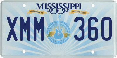 MS license plate XMM360
