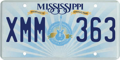 MS license plate XMM363