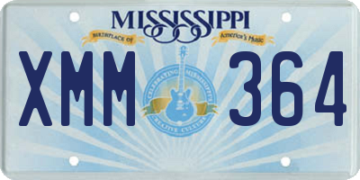 MS license plate XMM364