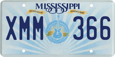 MS license plate XMM366