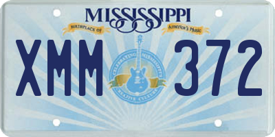 MS license plate XMM372