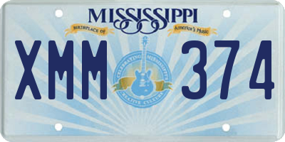 MS license plate XMM374