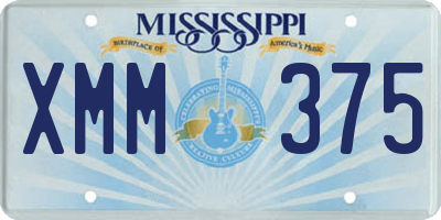 MS license plate XMM375