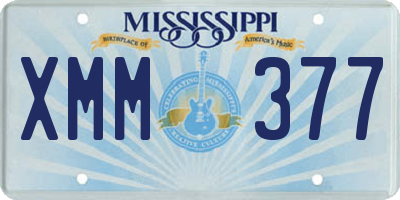 MS license plate XMM377