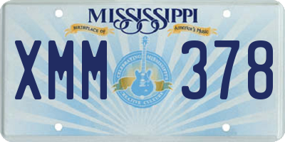 MS license plate XMM378