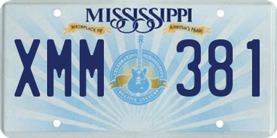 MS license plate XMM381
