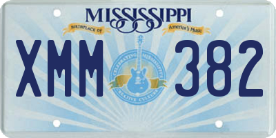 MS license plate XMM382