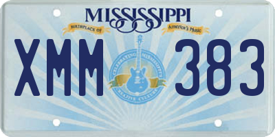 MS license plate XMM383