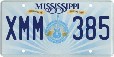 MS license plate XMM385