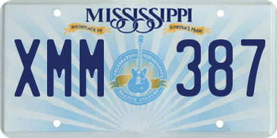 MS license plate XMM387