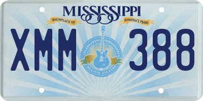 MS license plate XMM388
