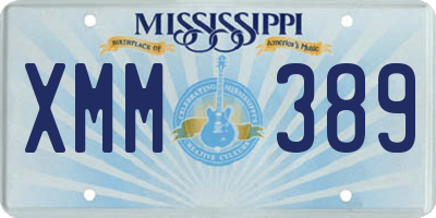 MS license plate XMM389