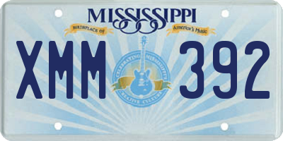 MS license plate XMM392