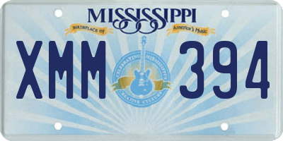 MS license plate XMM394