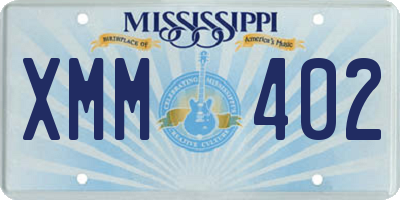 MS license plate XMM402