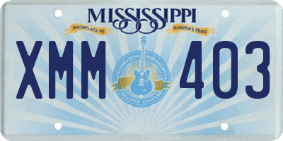 MS license plate XMM403