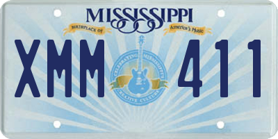 MS license plate XMM411
