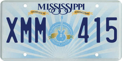 MS license plate XMM415