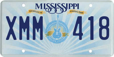 MS license plate XMM418