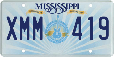 MS license plate XMM419