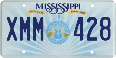MS license plate XMM428