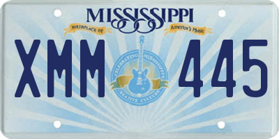 MS license plate XMM445