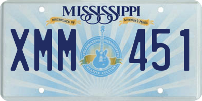 MS license plate XMM451