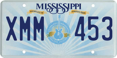 MS license plate XMM453
