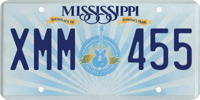 MS license plate XMM455