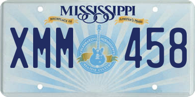 MS license plate XMM458