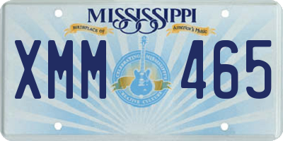 MS license plate XMM465