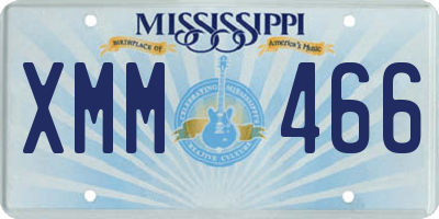 MS license plate XMM466