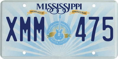 MS license plate XMM475