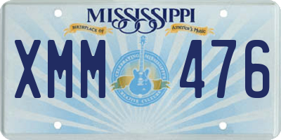 MS license plate XMM476
