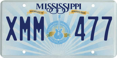 MS license plate XMM477
