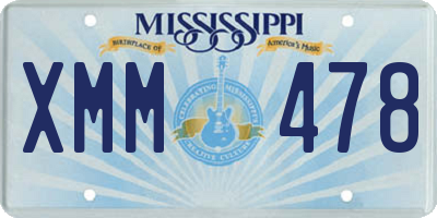 MS license plate XMM478