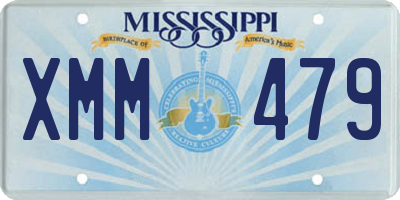 MS license plate XMM479